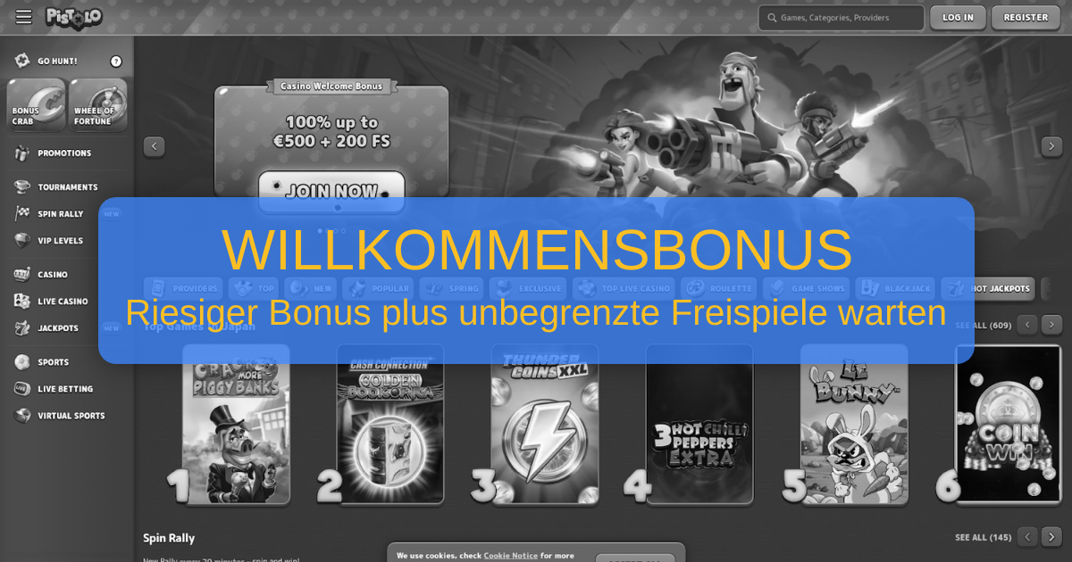 Pistolo Casino Deutschland - Sofort spielen & gewinnen